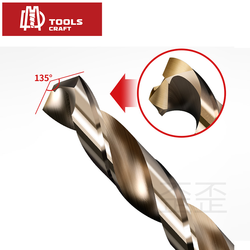 DIN338 HSS קובלט 5% גימור ענבר טחון מלא M35 HSS מקדח מקדחי טוויסט פלדה במהירות גבוהה