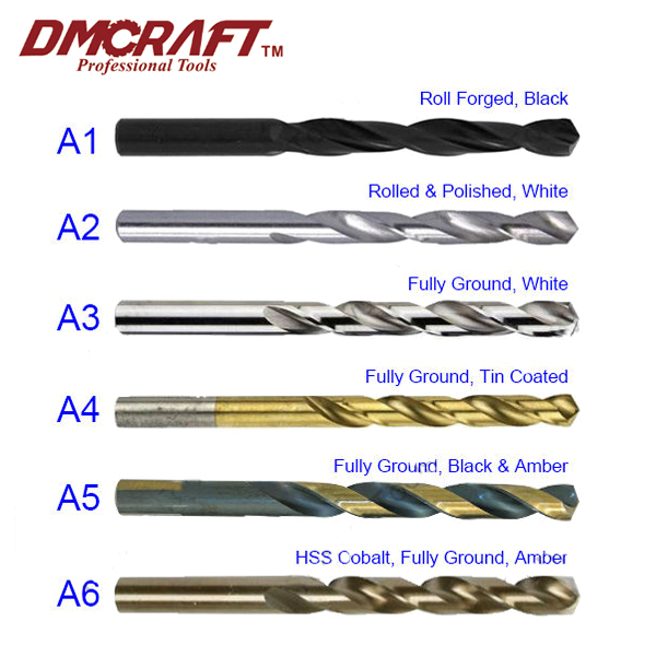 סט מקדחי נירוסטה DIN338 גימור ענבר טחון מלא M35 Twist HSS 5% קובלט מקדחים לקידוח מתכת